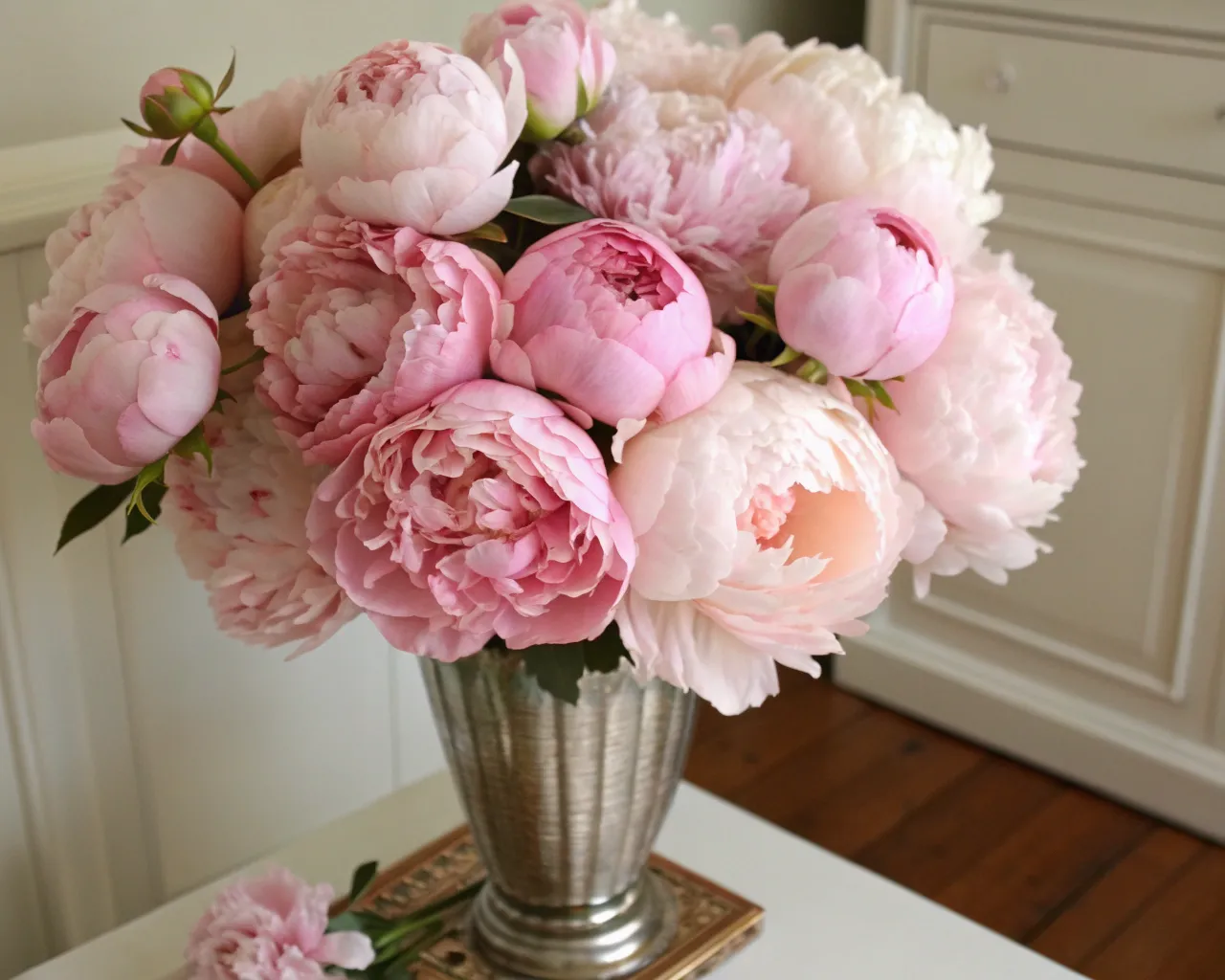 Elegant pink peony bouquet arrangement
